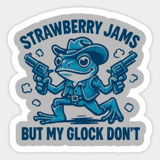 Strawberry-Jams-But-My-Glock-Don’t-Frog Sticker